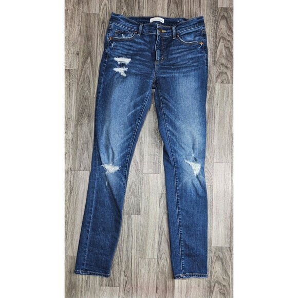 (3/$35) Loft Womens Size 26/2 Pockets Distressed Modern Skinny Denim Blue Jeans - Picture 1 of 12
